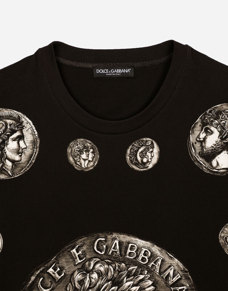 【DOLCE GABBANA】コインプリント コットンTシャツ Dolce & Gabbana Coin print cotton T-shirt | dolcegabbana