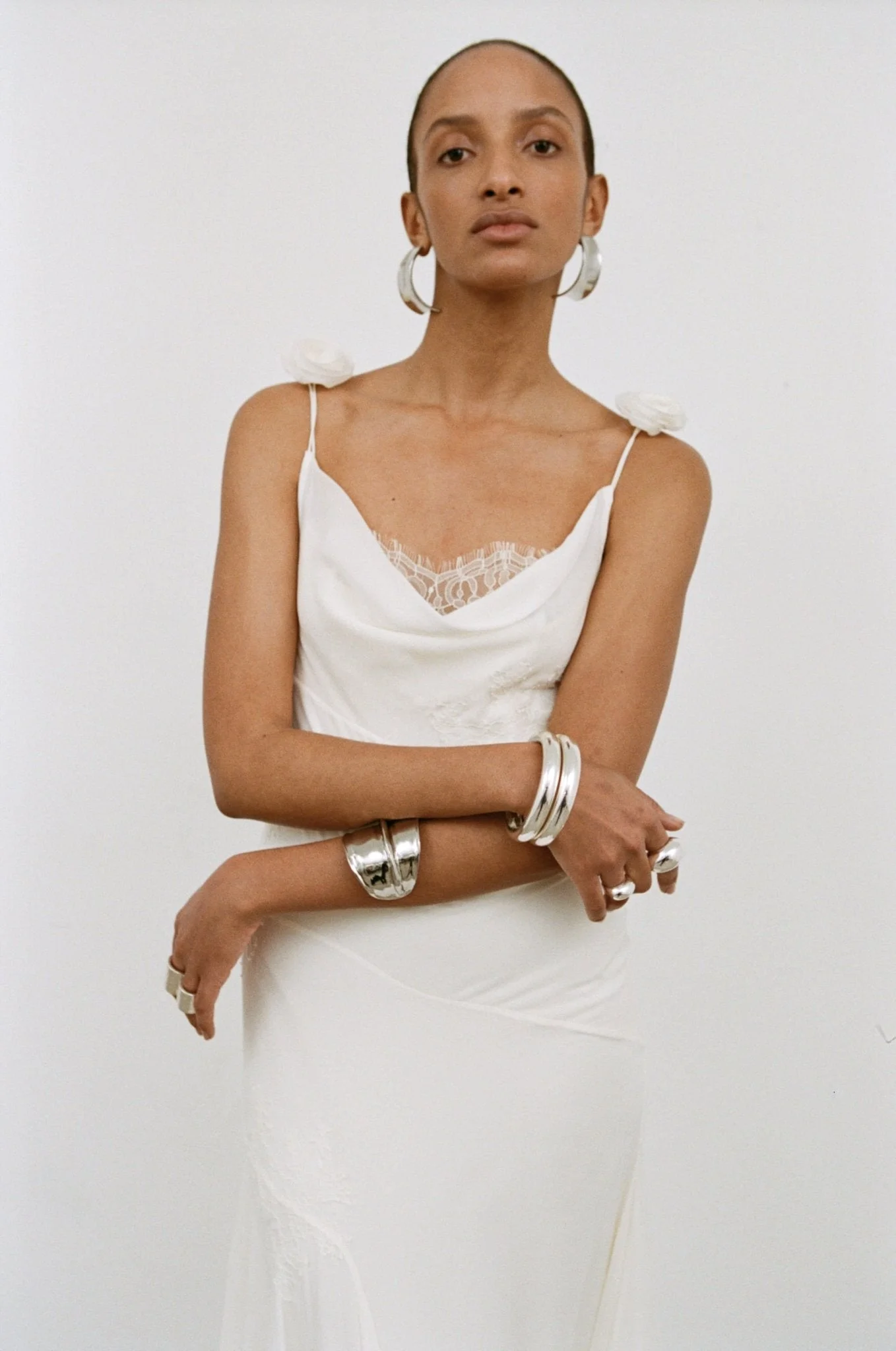 DIA MAXI DRESS IN IVORY CHIFFON - 1