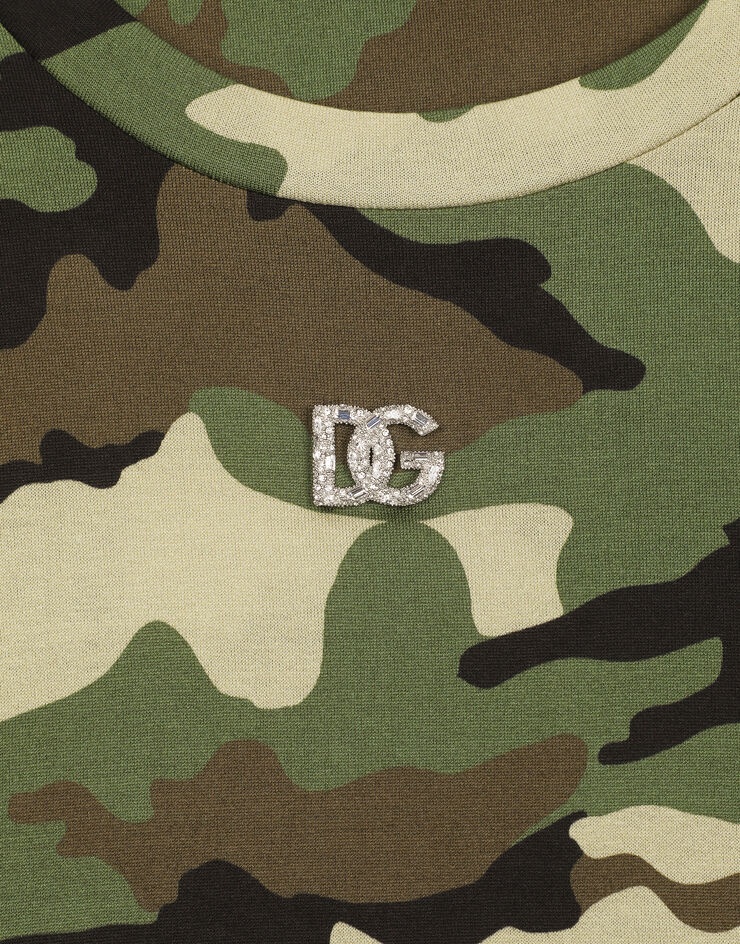 Cropped camouflage-print jersey T-shirt - 4
