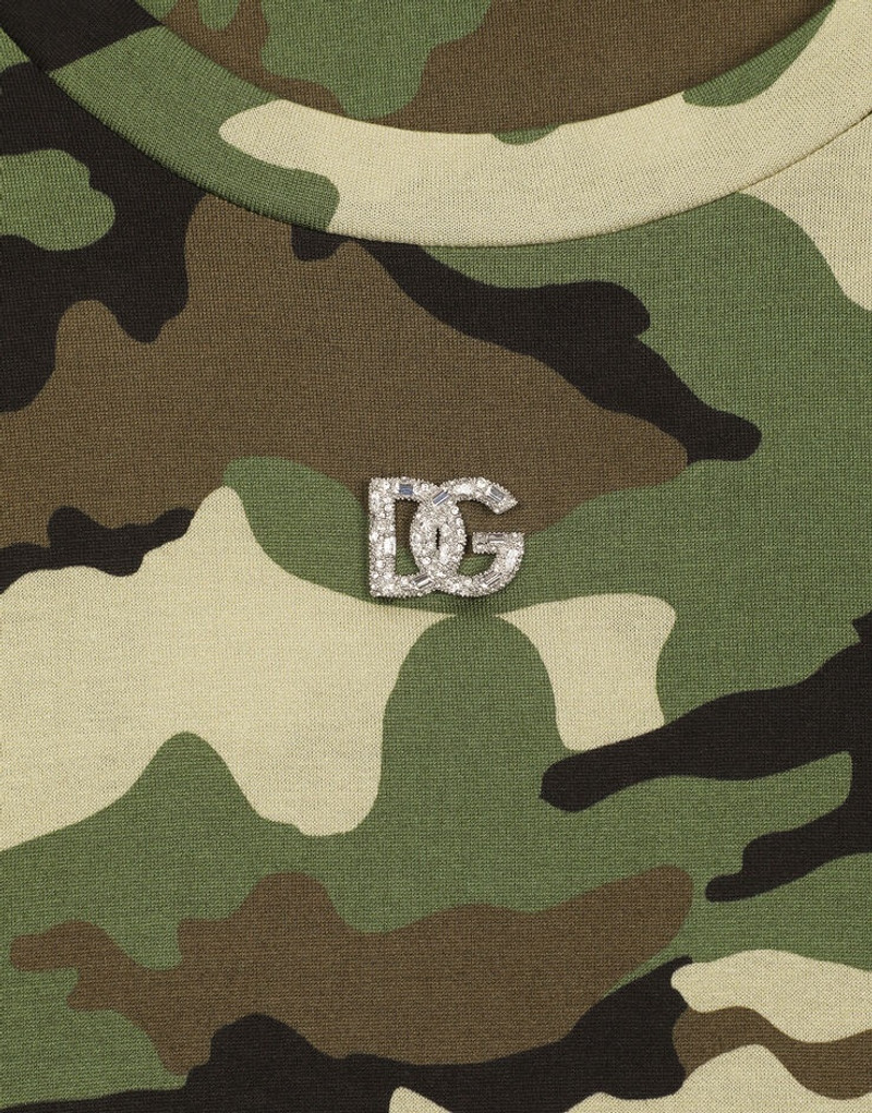 Cropped 위장 인쇄 jersey 티셔츠 4