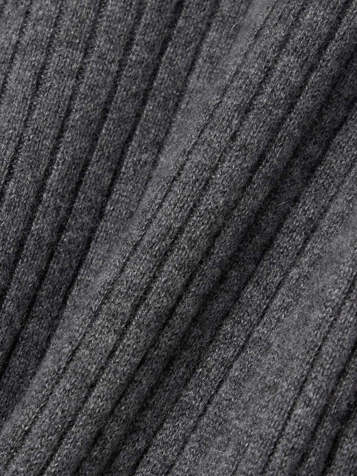 Ribbed cashmere turtleneck maxi dress Gray - 4