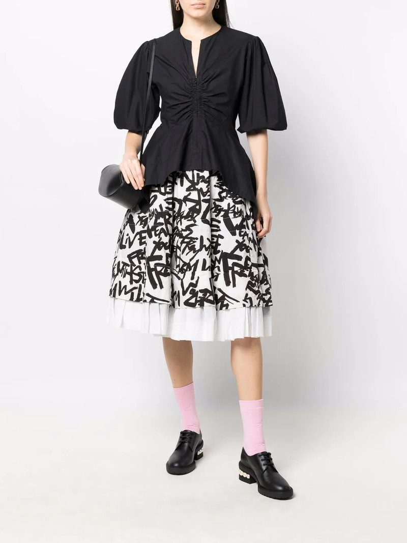 Comme Des Garçons Live Free-print skirt outlook