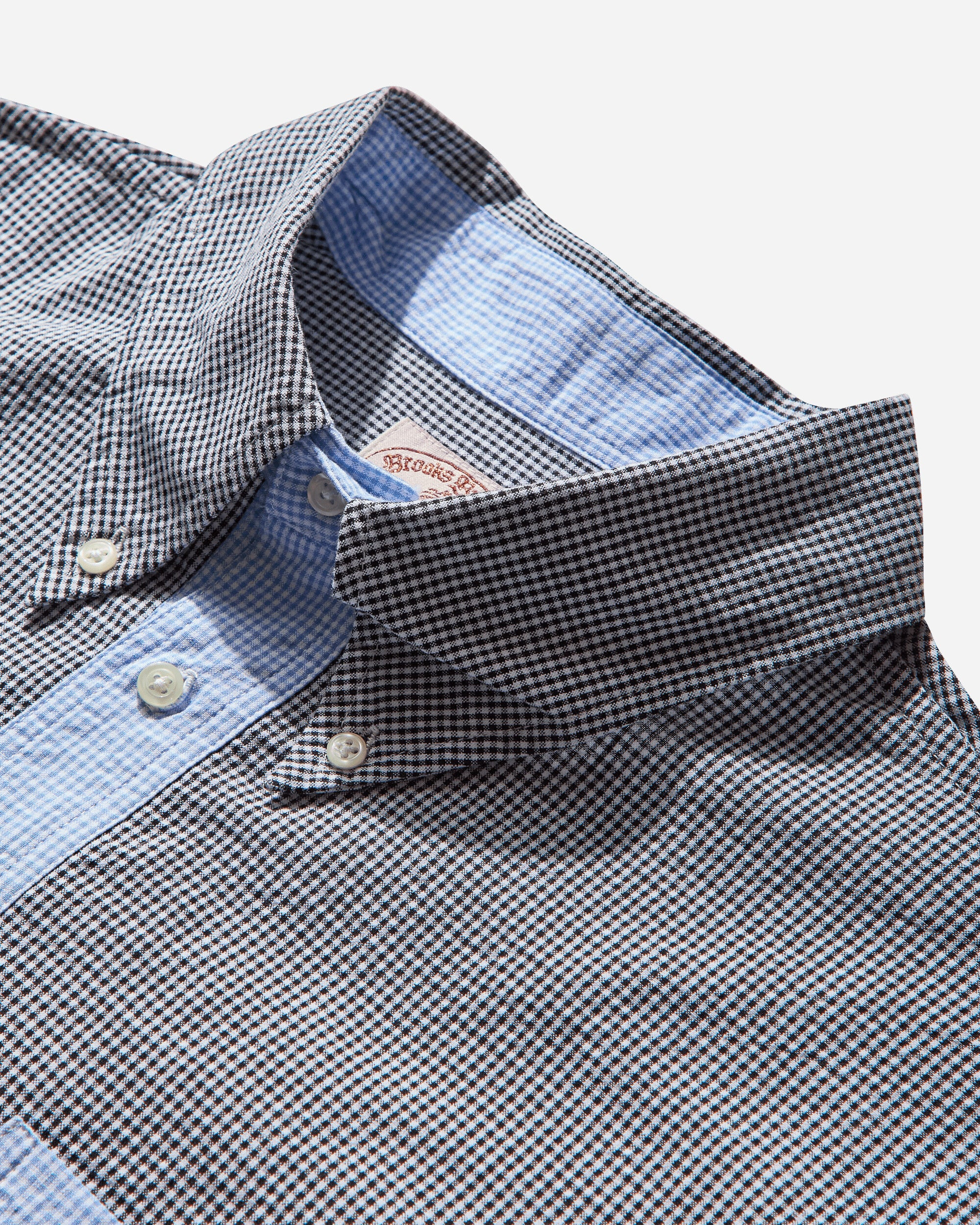 Men's Brooks Brothers Reverse French Seam Pullover Shirt Black / Multicolor - 3