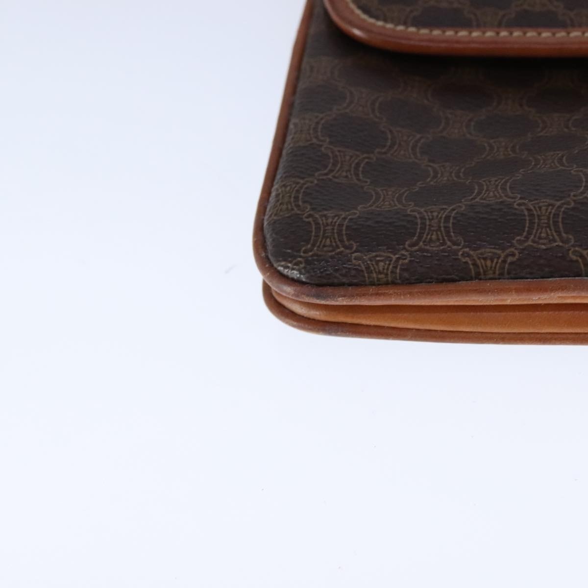CELINE Macadam Canvas Shoulder Bag Pvc Leather Brown - 11
