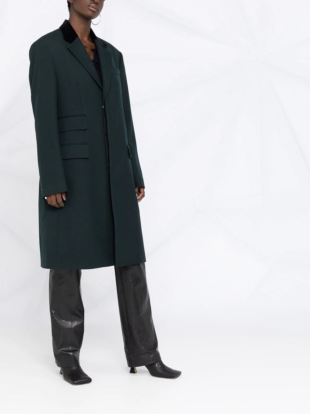 single-breasted wool coat - 4