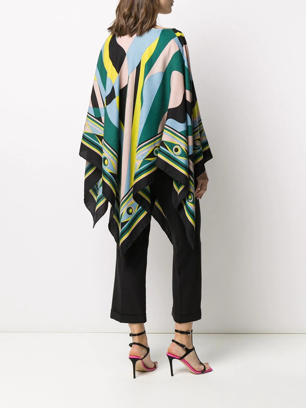 abstract-print poncho - 4