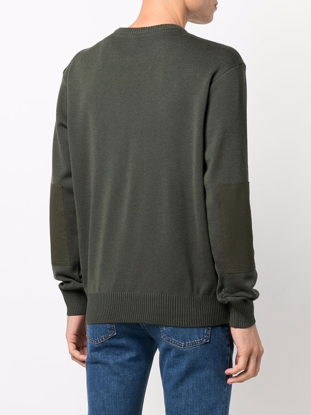 chest-pocket fine knit jumper - 4