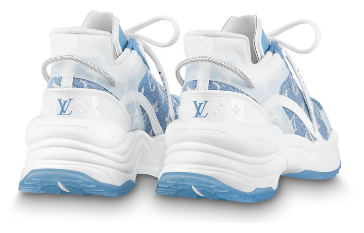 (WMNS) LOUIS VUITTON Run 55 Sneakers 'Blue Denim Monogram' 1AB39N - 4