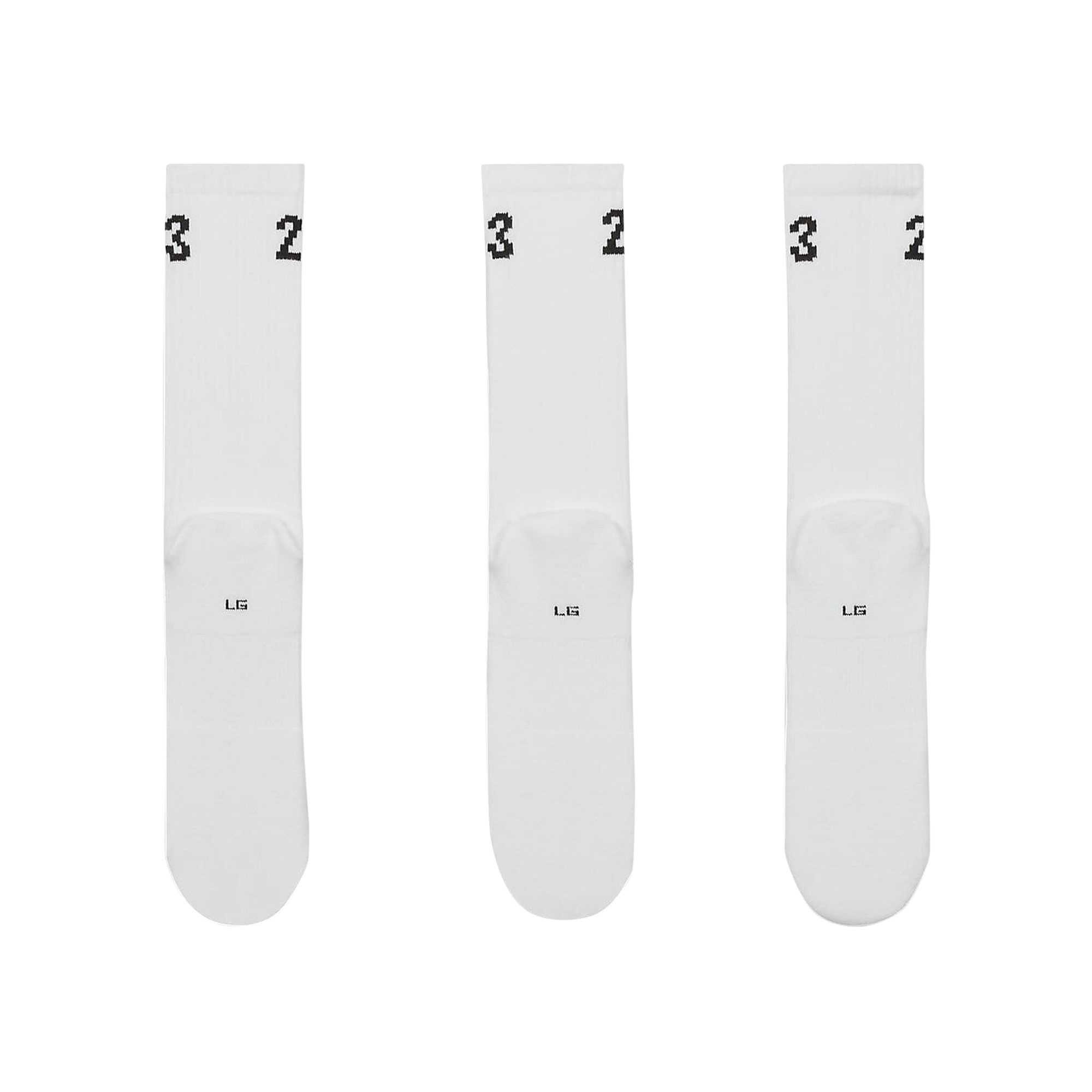 Air Jordan Essentials Crew Socks (3 Pack) 'White/Black' - 2