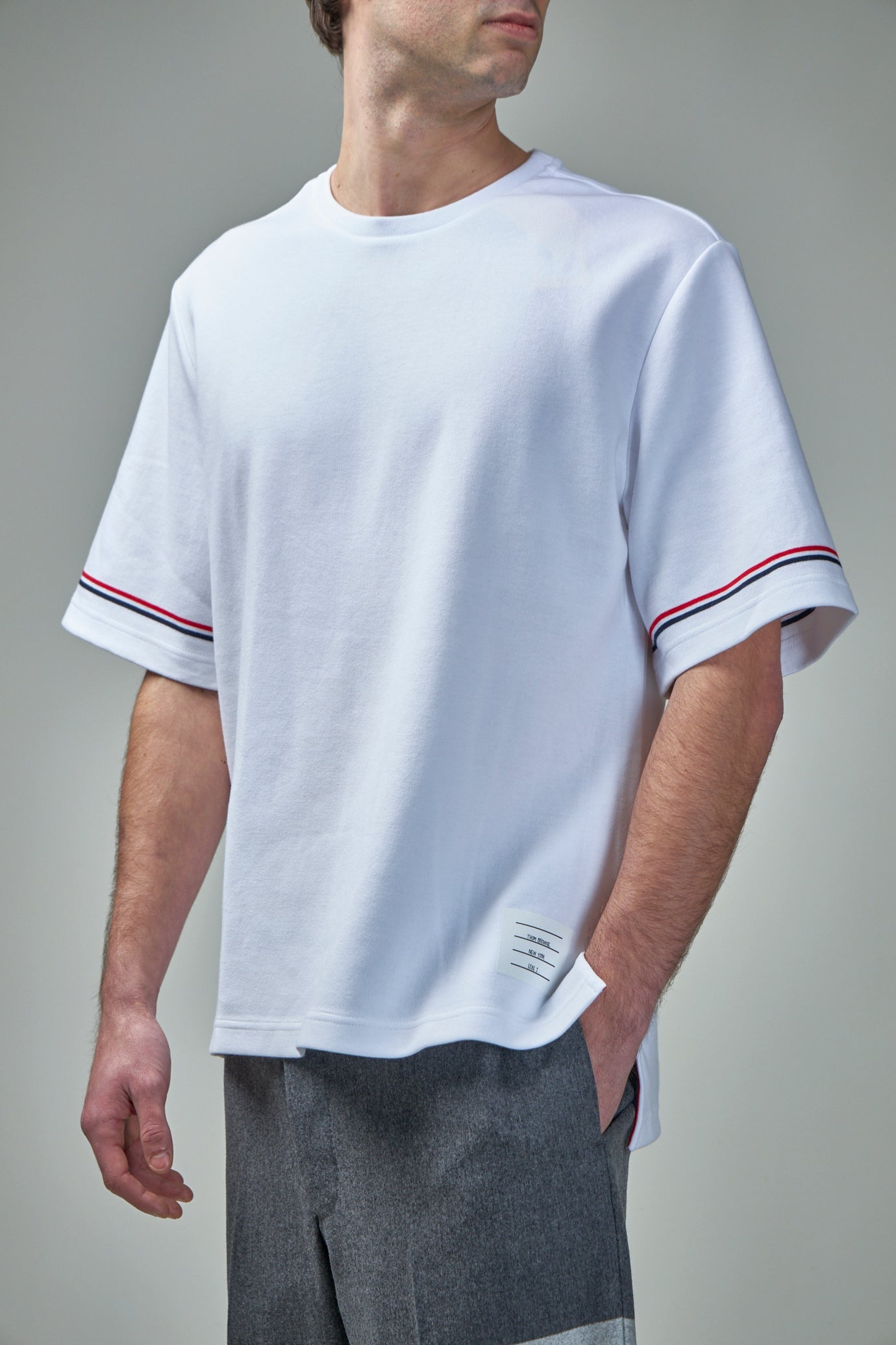 Thom Browne Rugby Fit Short Sleeve Tee In Cotton Interlock