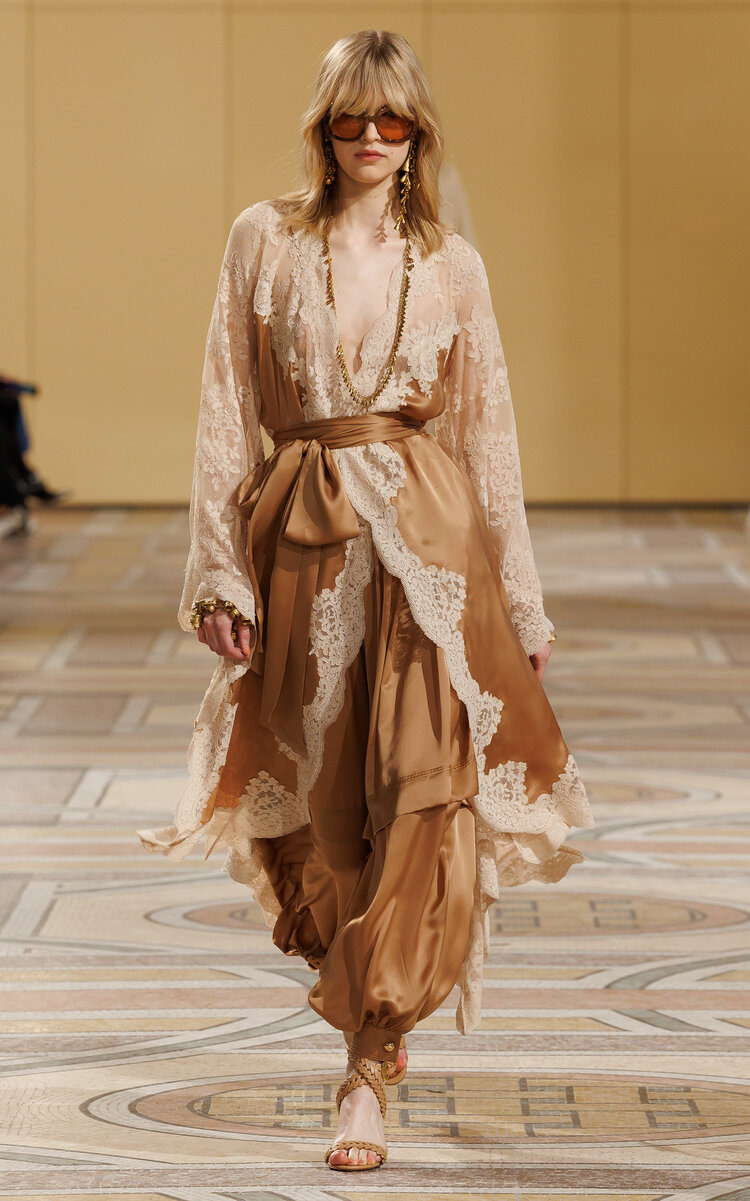 Hypnotic Satin Wrap Dress nude - 2