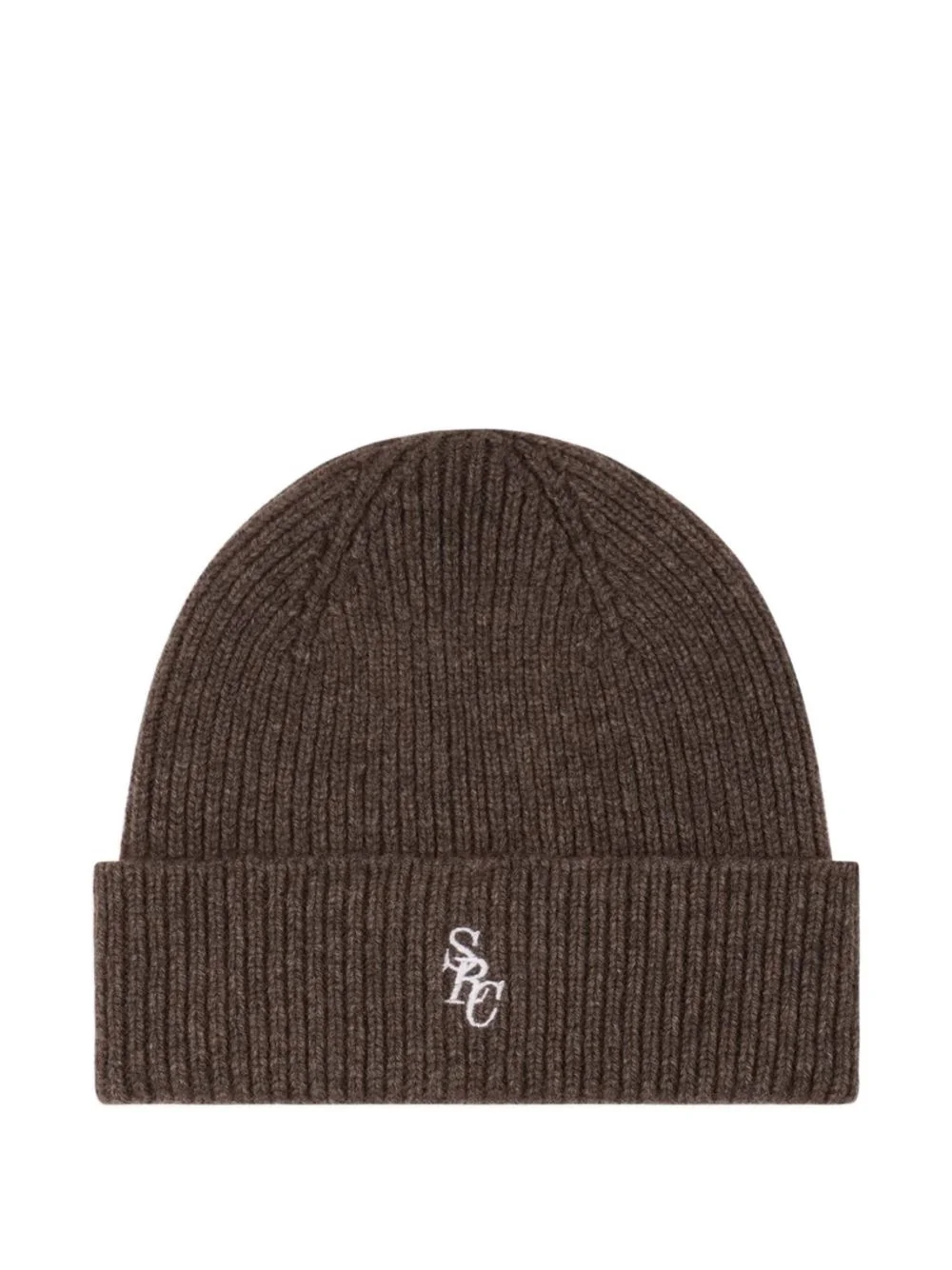 ribbed embroidered-logo beanie hat - 1