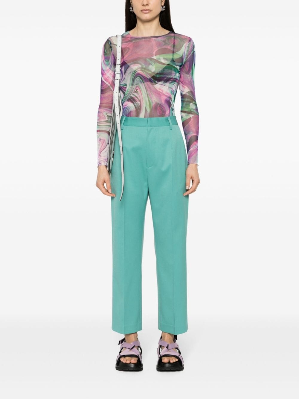 single-stitch tapered trousers - 2