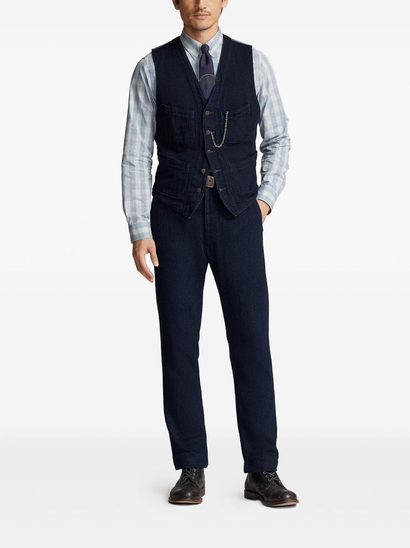 RRL by Ralph Lauren denim-panel waistcoat outlook