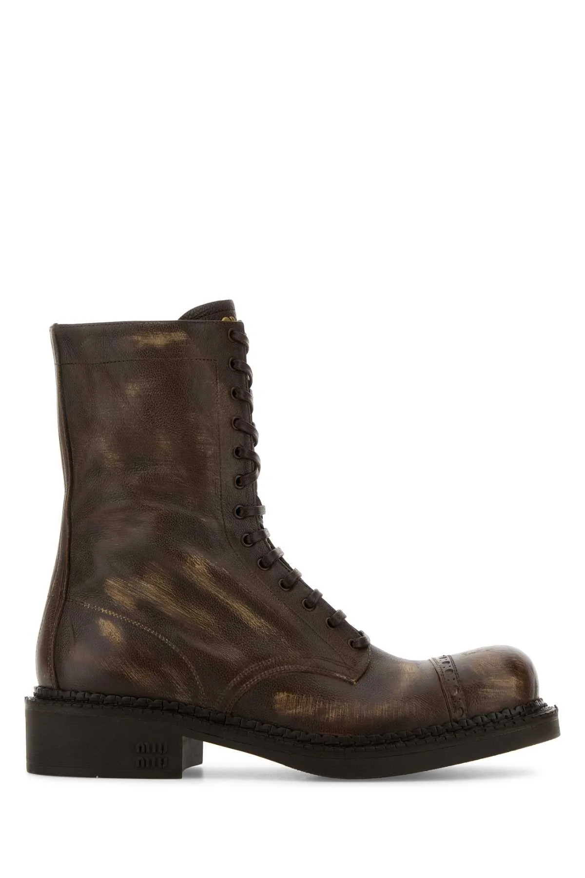 Miu Miu Women Brown Leather Ankle Boots - 1