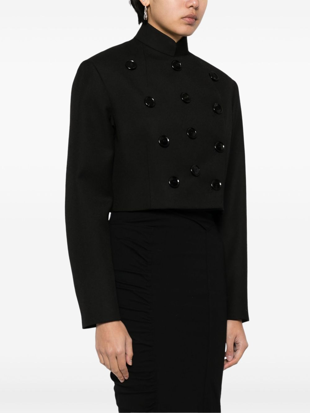 double-breasted cropped jacket - 3