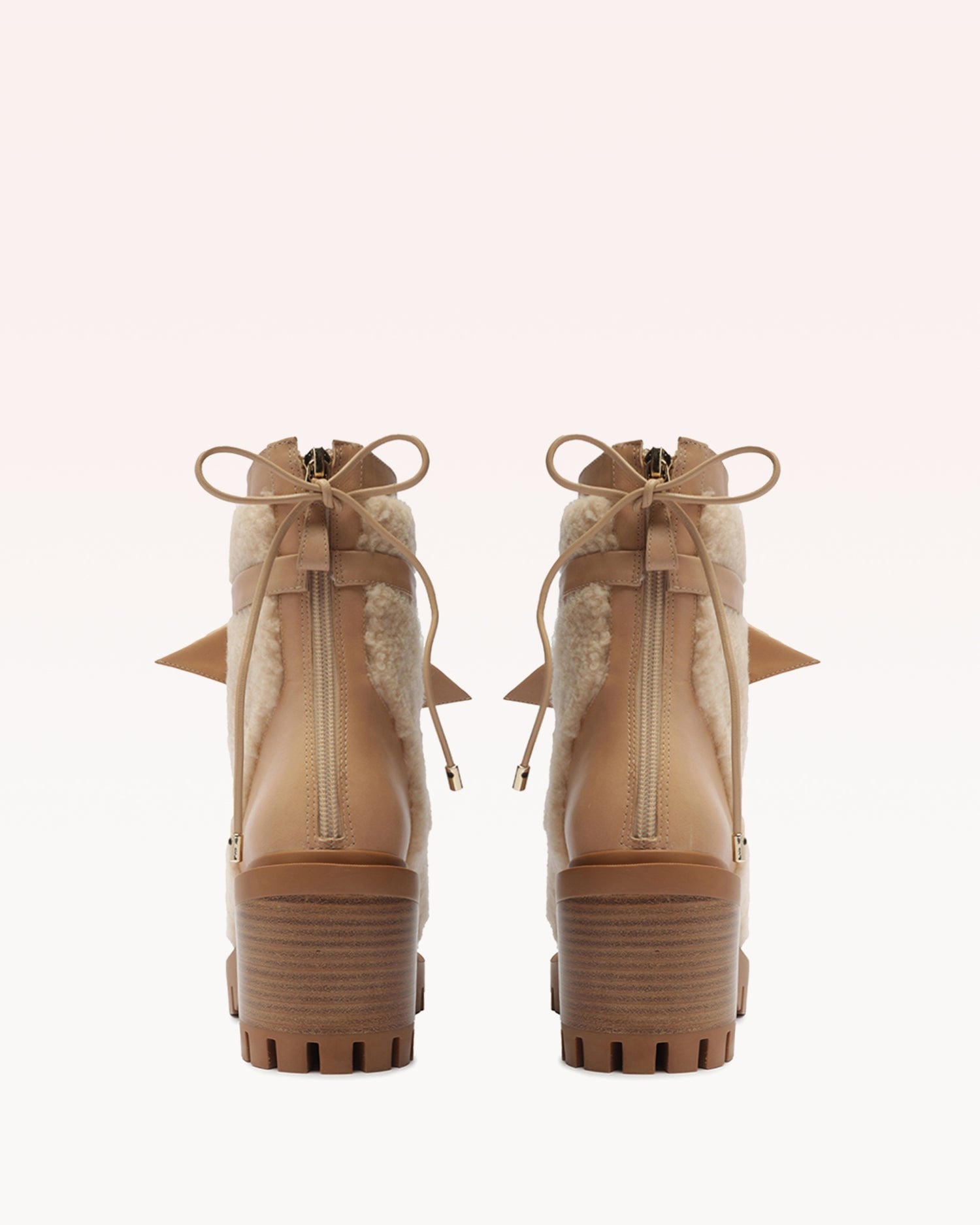 SHEARLING CLARITA COMBAT BOOTIE 65 BEIGE - 4