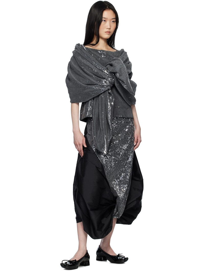 PAULA CANOVAS DEL VAS Black Boletus Midi Skirt outlook