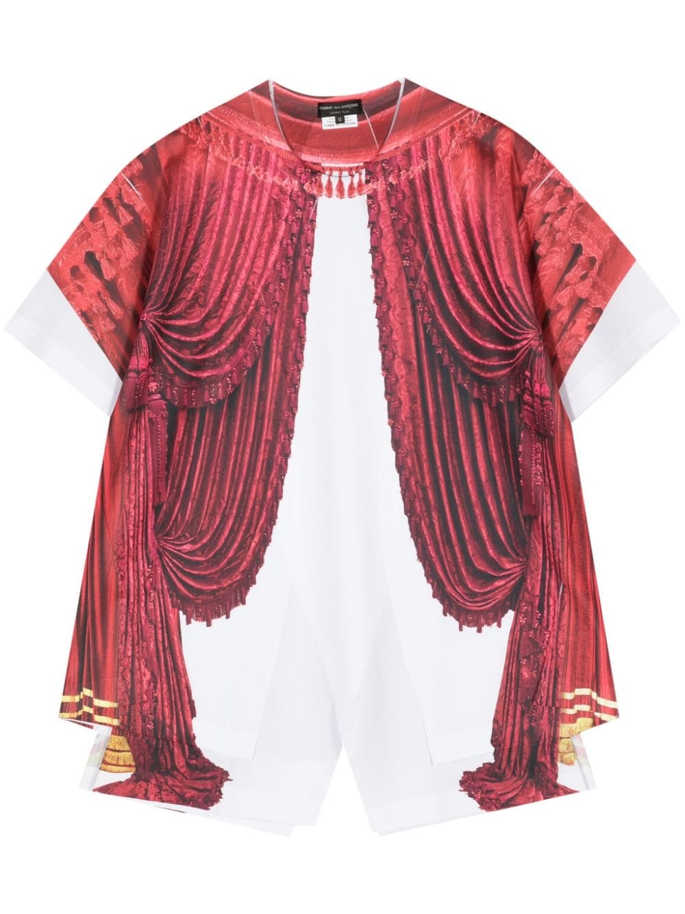Curtain-print crew-neck T-shirt - 1