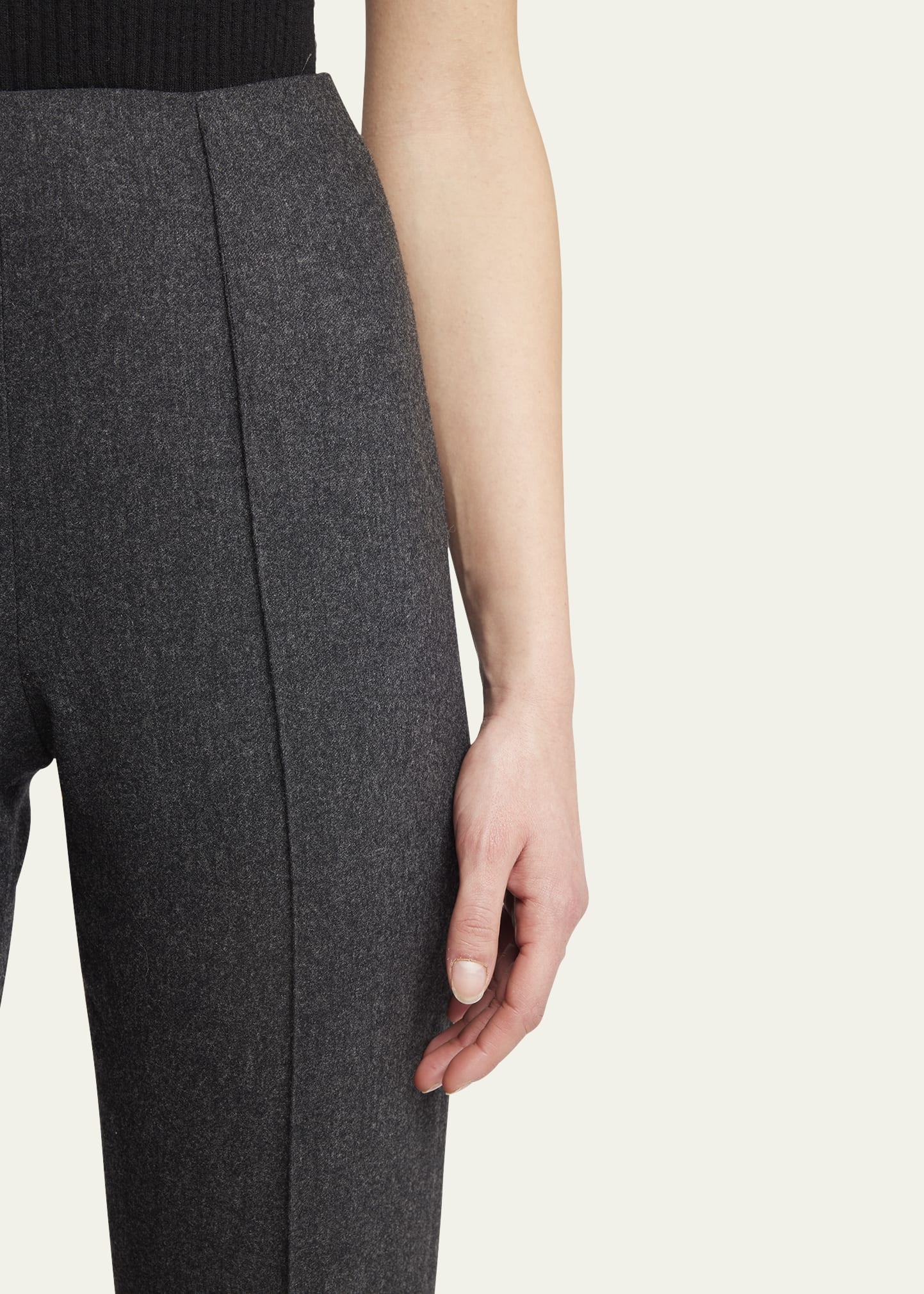 Cashmere Flannel Slim-Leg Ankle Trousers - 5