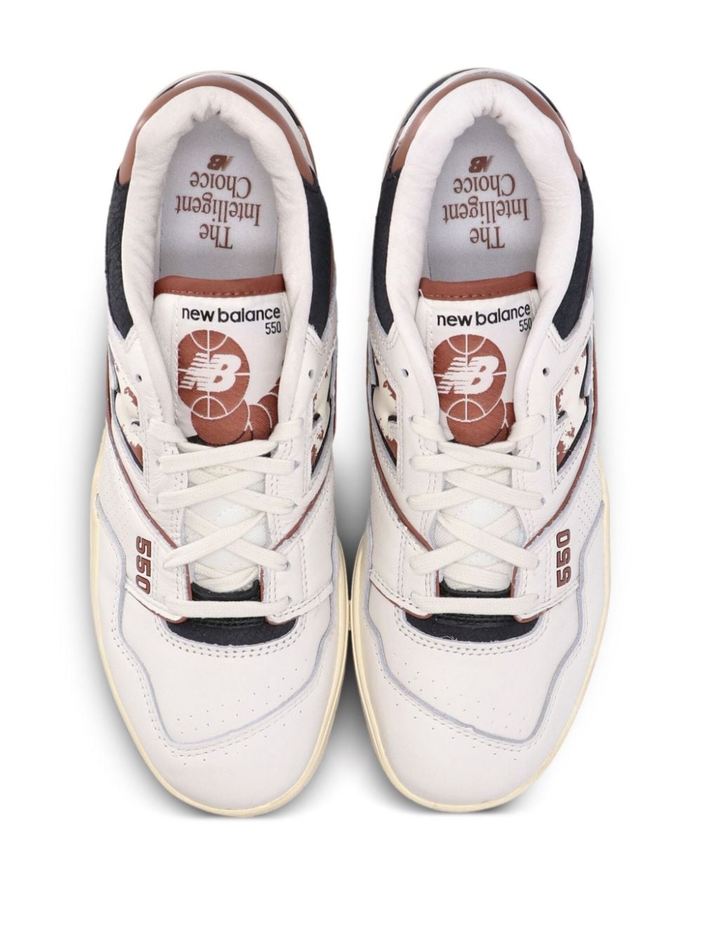 550 panelled leather sneakers - 5