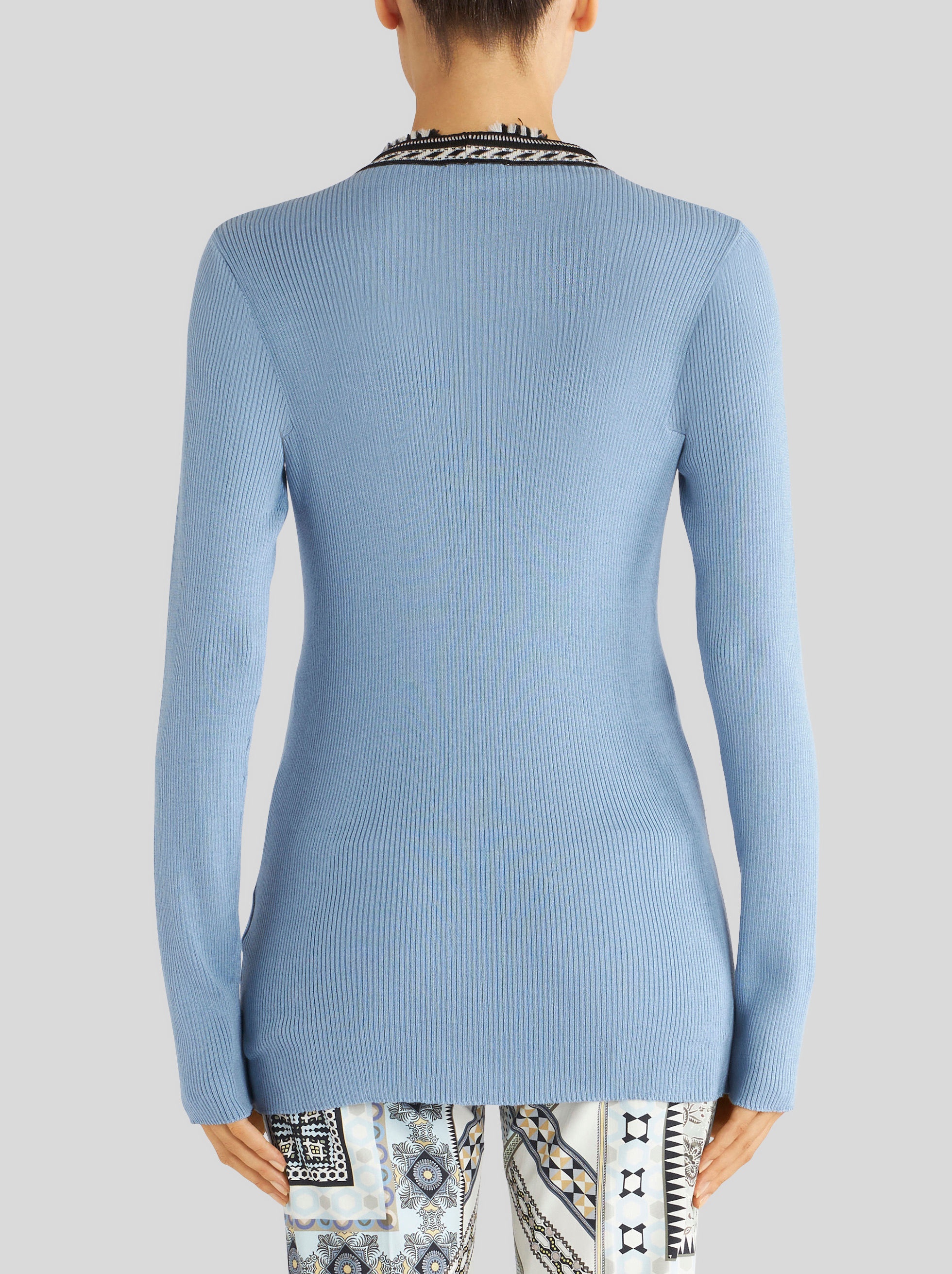 CARDIGAN WITH GEOMETRIC BORDERS - 4