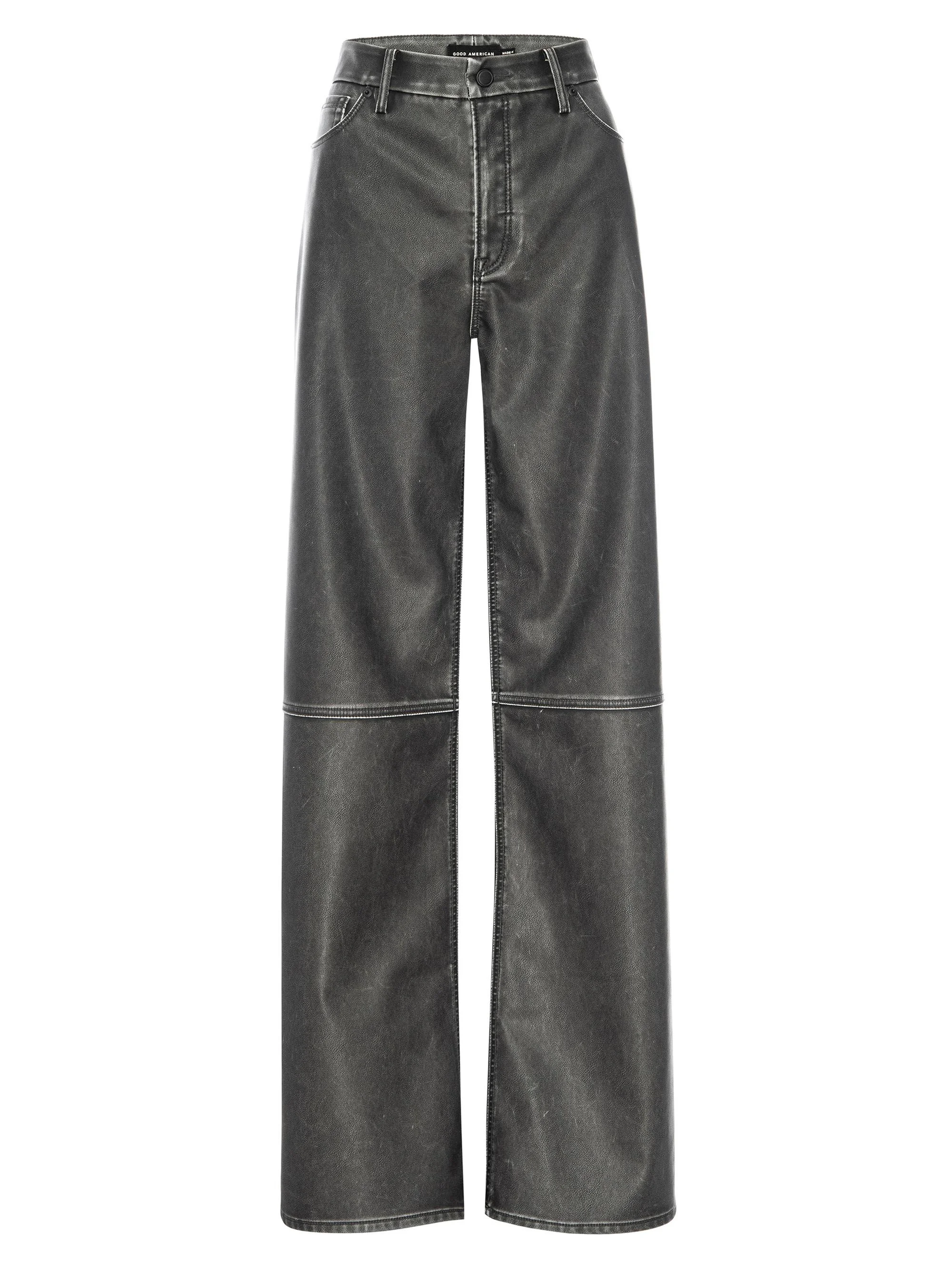 Women's Good Skate Faux-Leather Wide-Leg Pants - Black - 1
