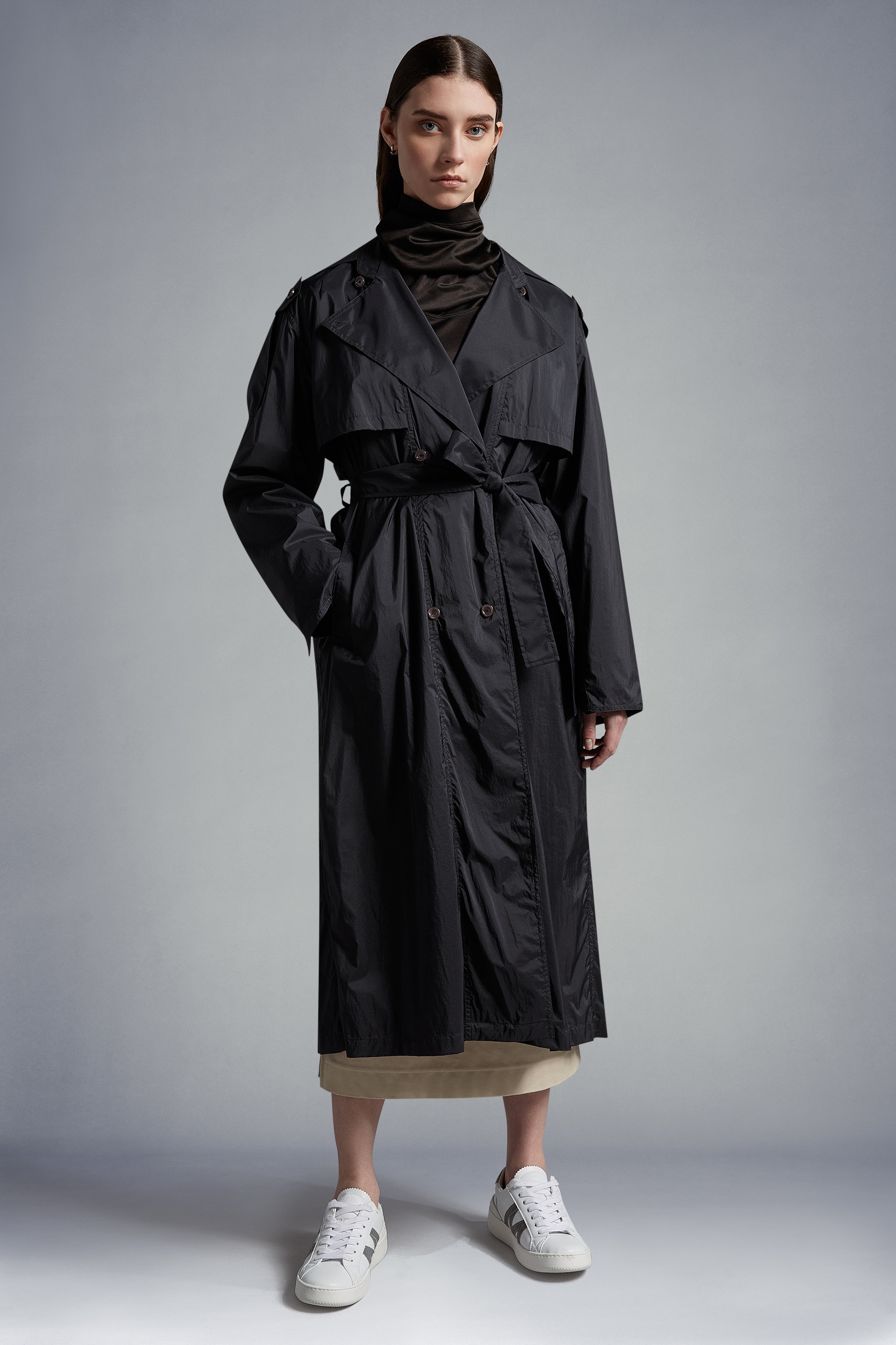 MONCLER☆ベルテッド ツイル ワンピース 38 DARKGREY Moncler Gales Jacket 1A00120.595M6-999 BLACK | IlDuomo