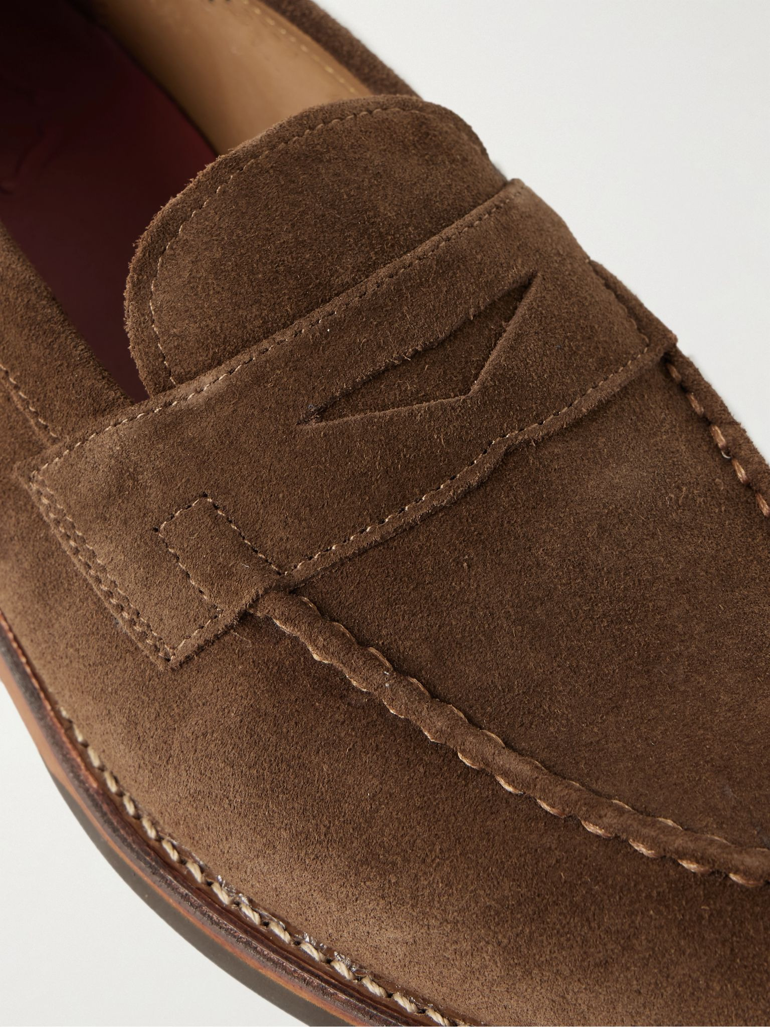 Lloyd Suede Penny Loafers Chocolate - 6