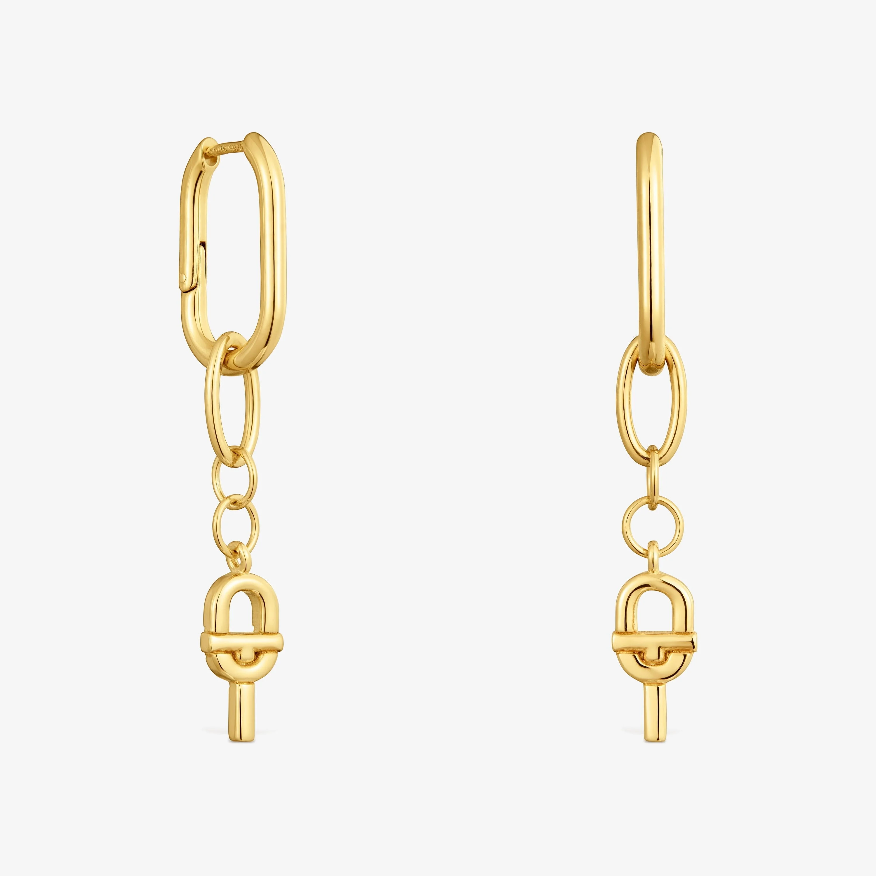 Long hoop earrings with 18K gold vermeil TOUS MANIFESTO - 1