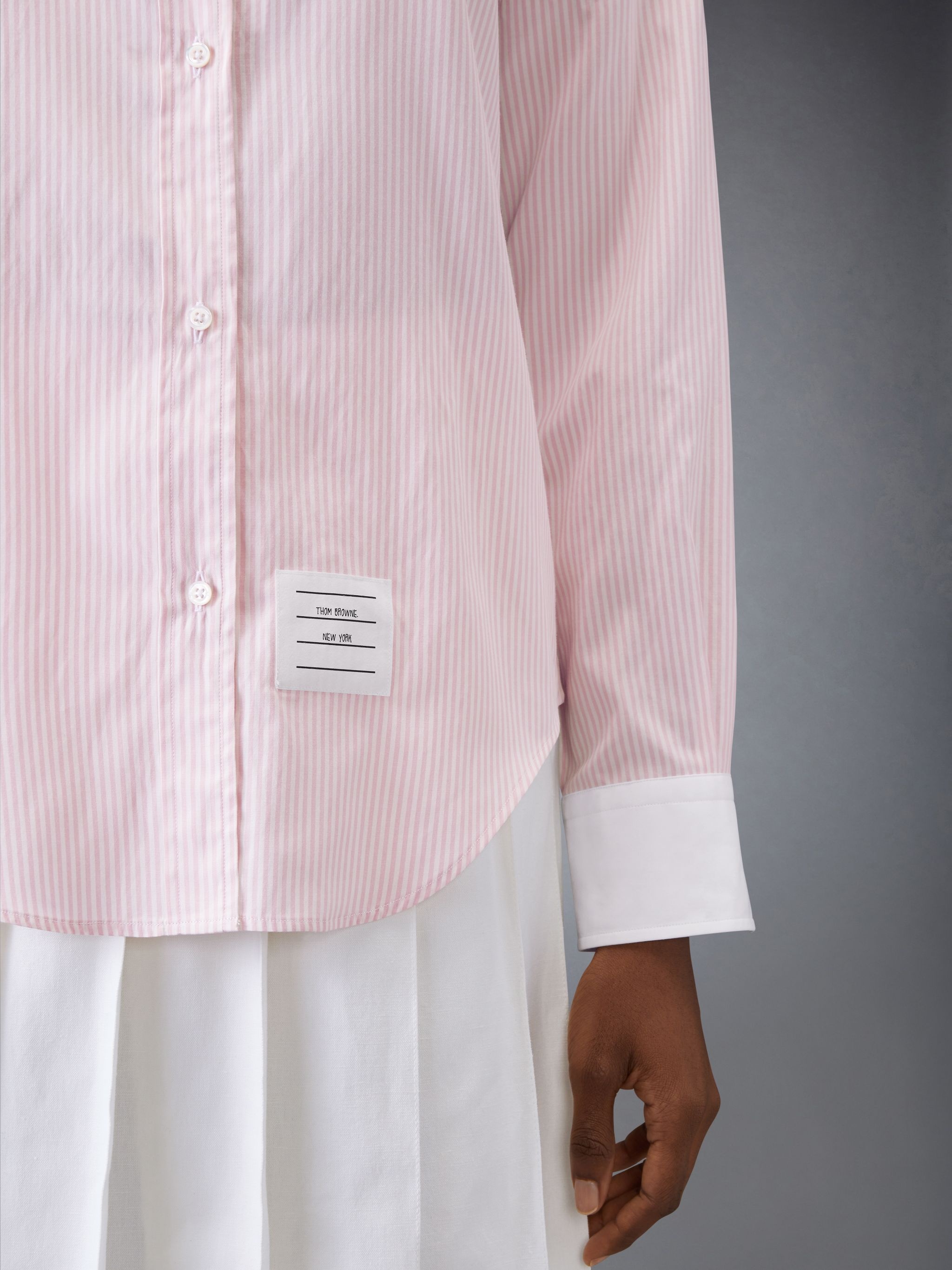 Cotton Silk Armband Point Collar Shirt - 6