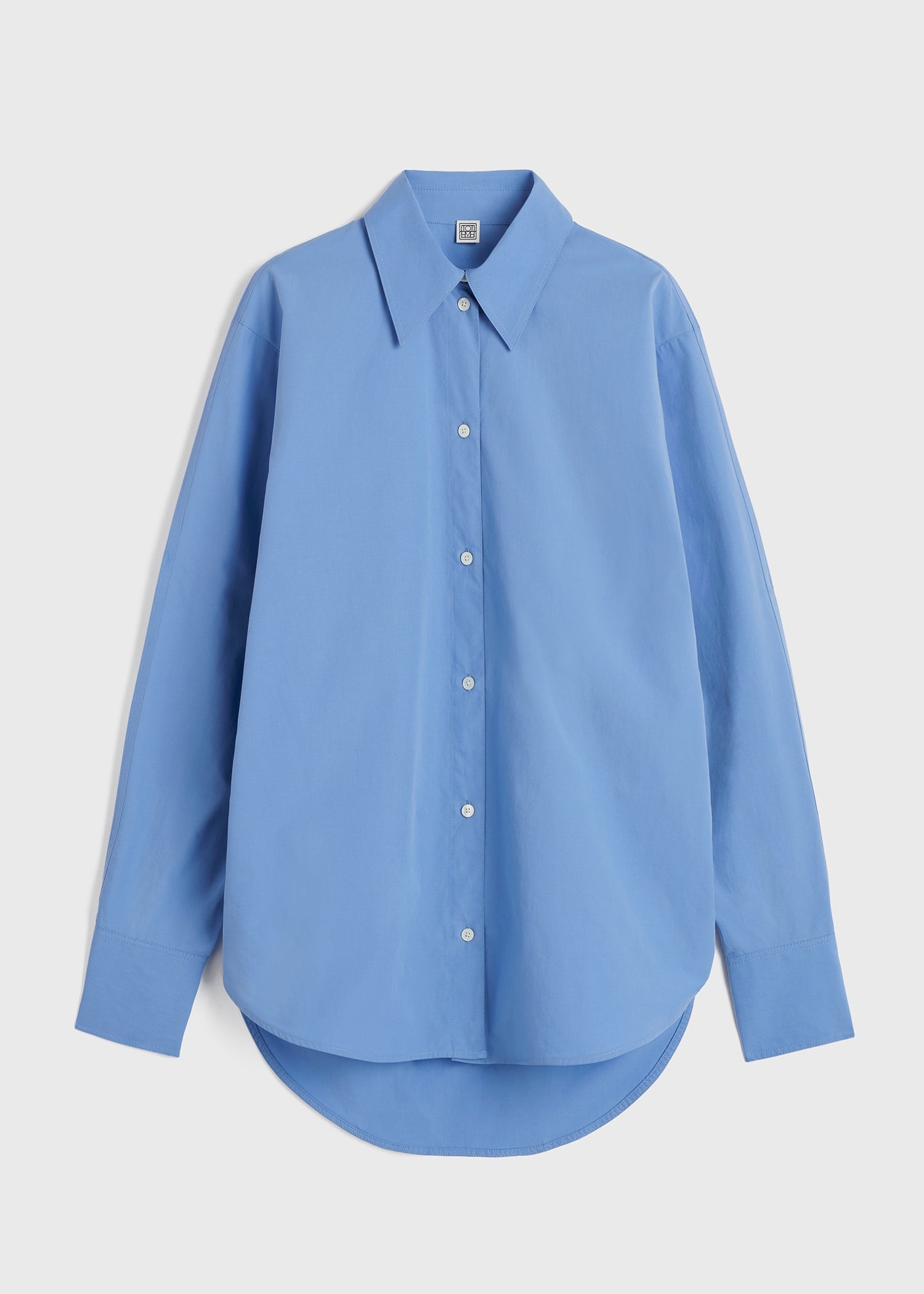 Kimono-sleeve poplin shirt cornflower - 1