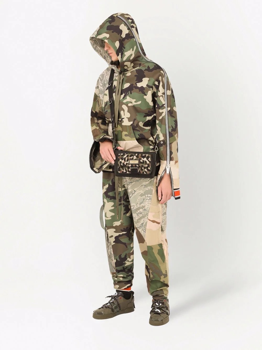 camouflage-patchwork panelled track trousers - 2