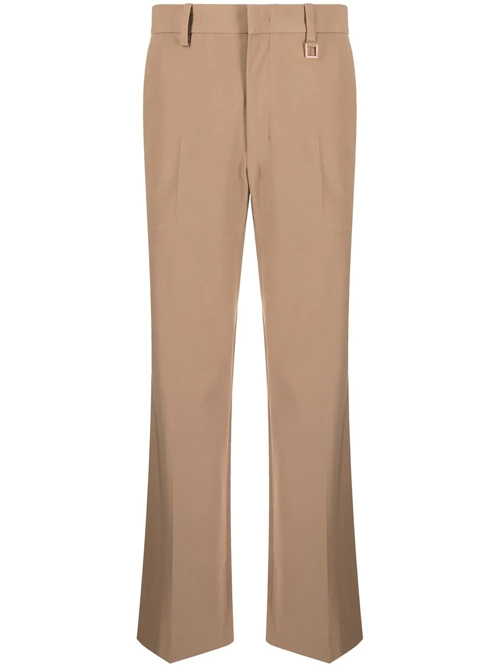 buckle-detail straight-leg trousers - 1