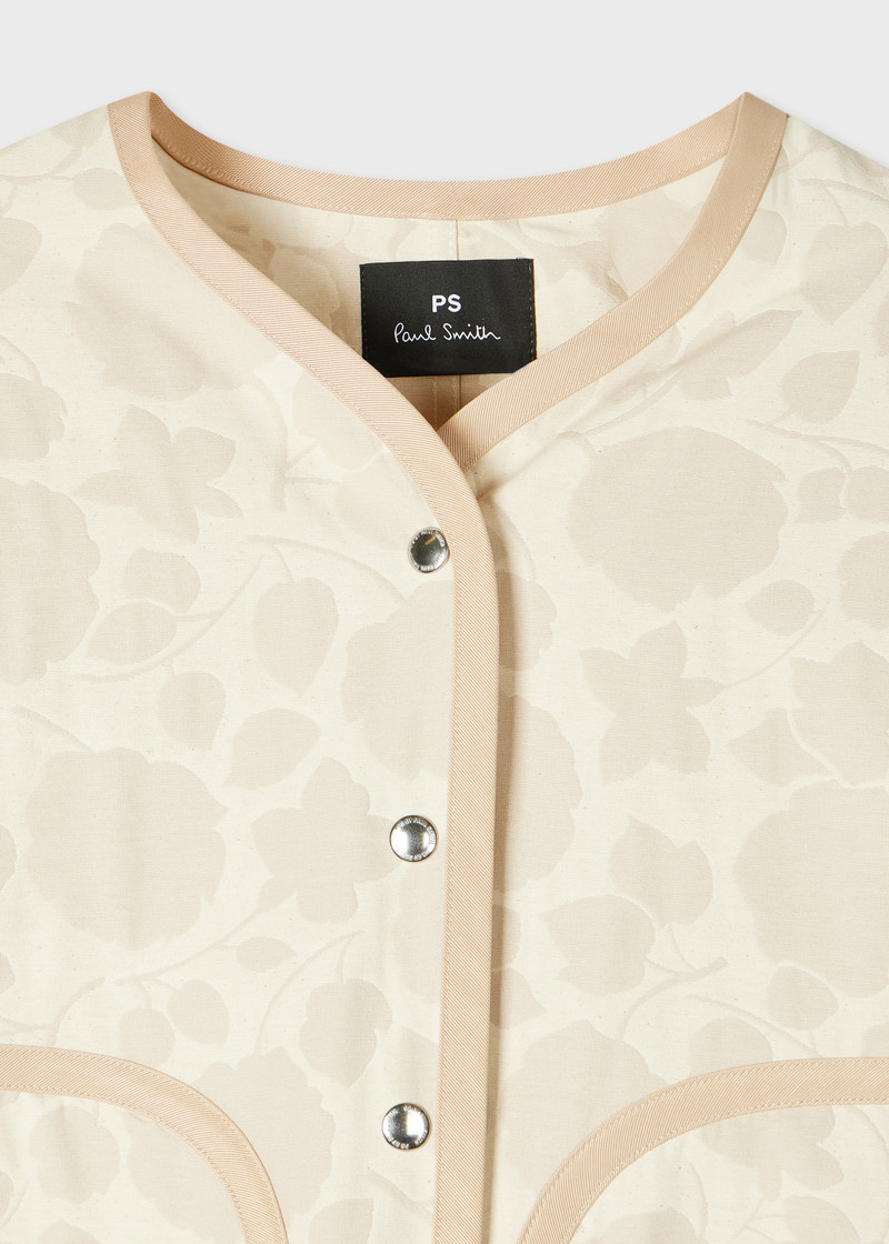 Women's Cream Floral Jacquard Jacket 6