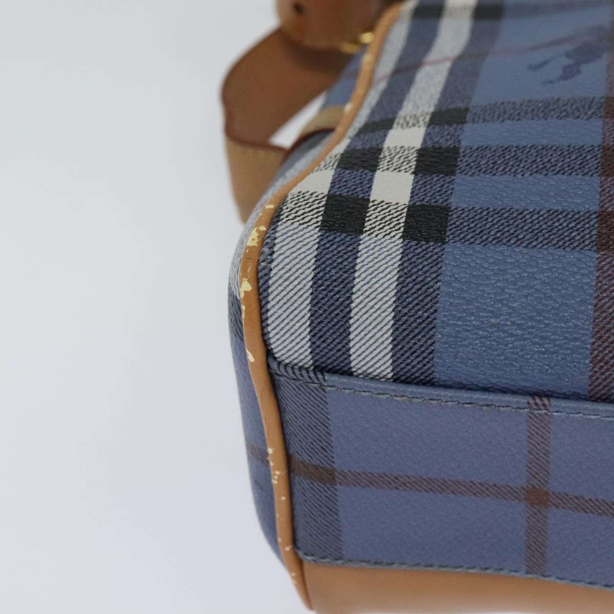 Burberry Nova Check Shoulder Bag Pvc Leather Blue - 12