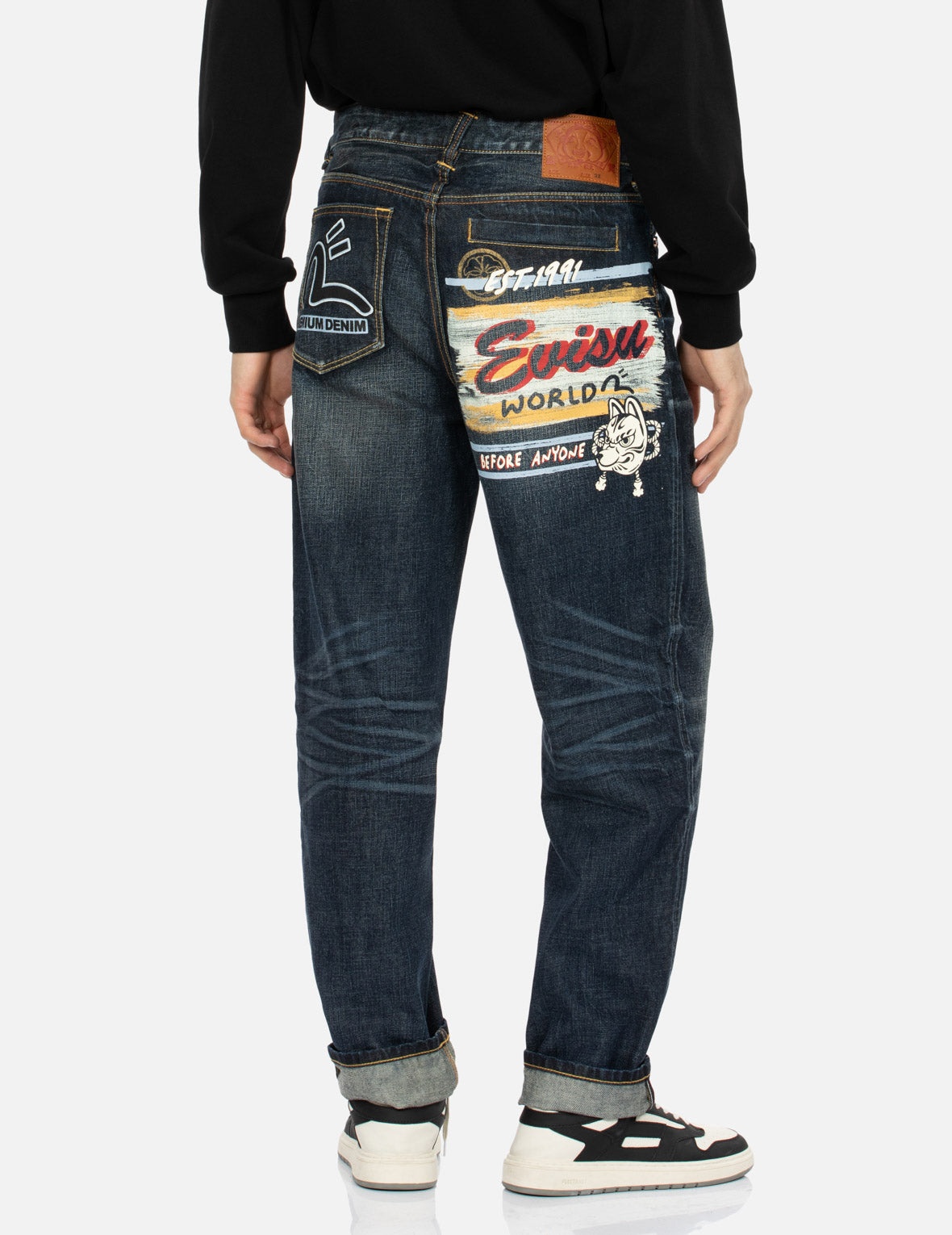 Inari Mask Print Relax Fit Denim Jeans - 7
