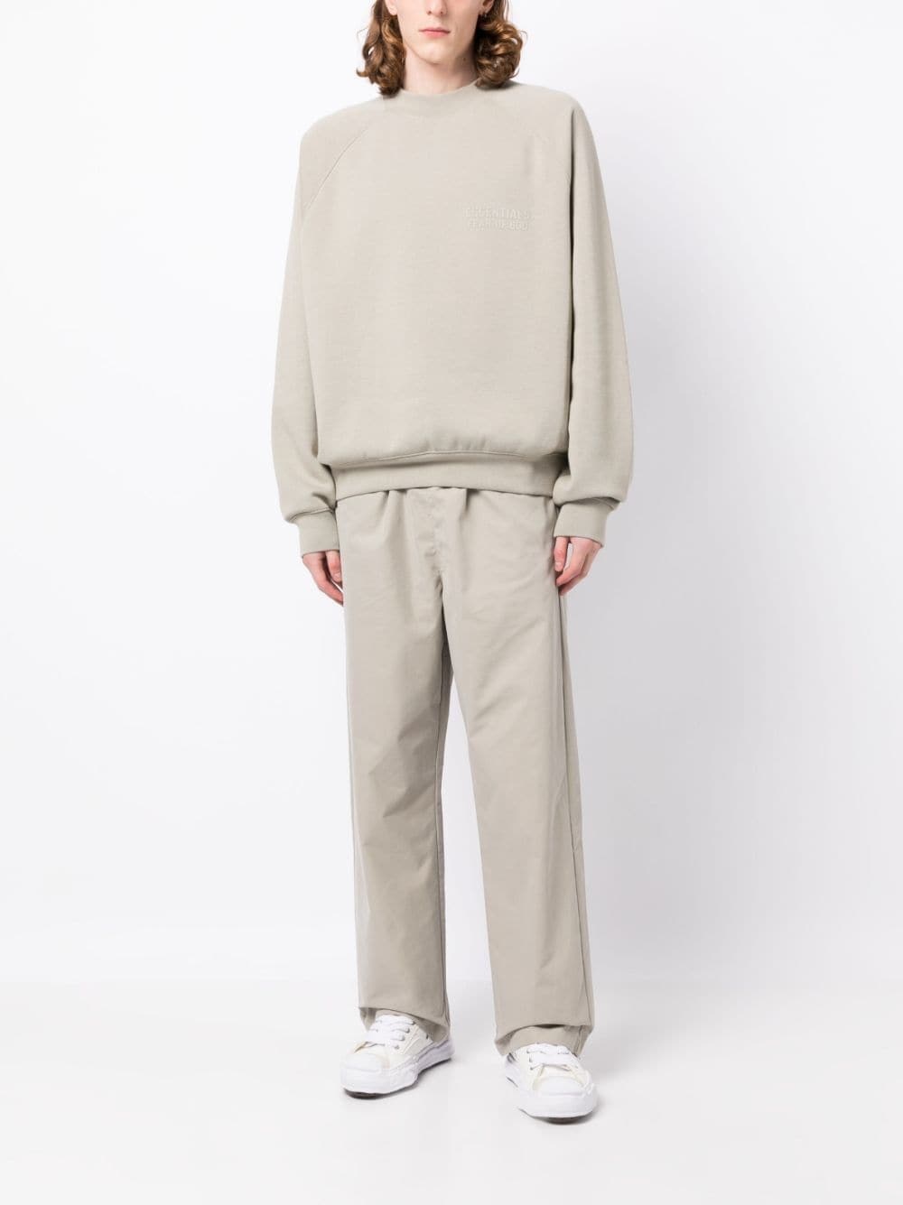 logo-patch straight-leg trousers - 2