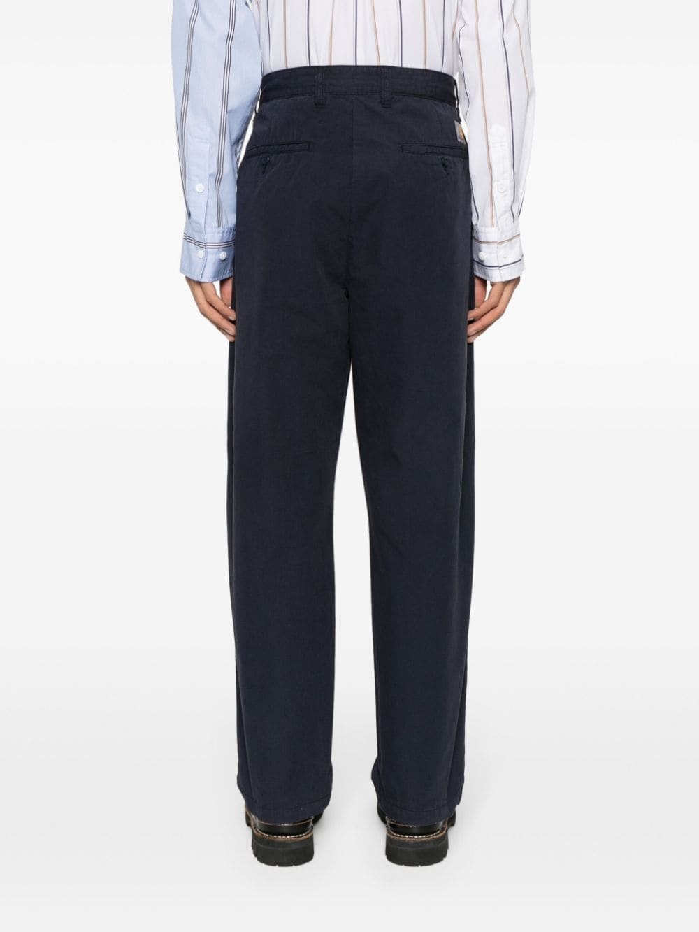 logo-appliquÃ© gabardine tapered trousers - 4