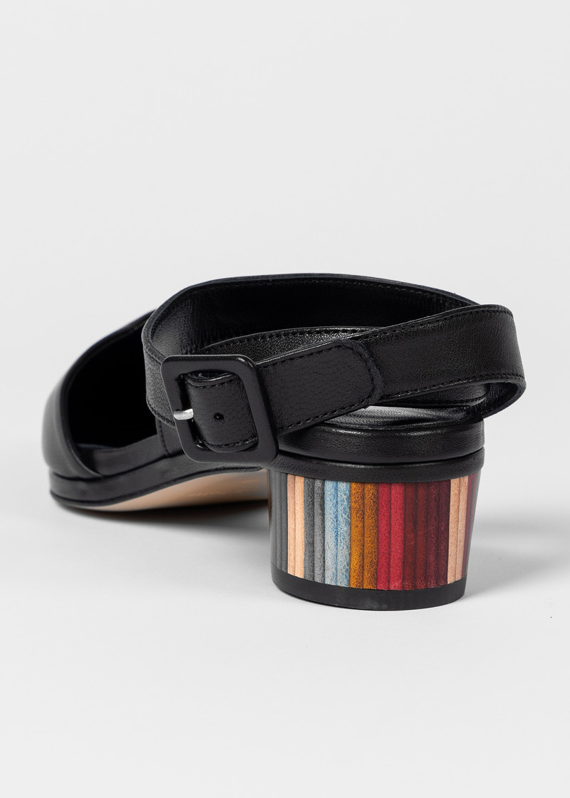 Women's Black Leather 'Bodhi' Heels 4