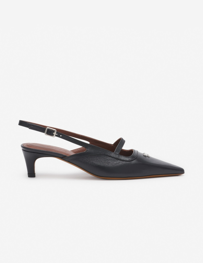 LEATHER POINTY SLING BACK - 1