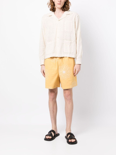 BODE embroidered cotton deck shorts outlook