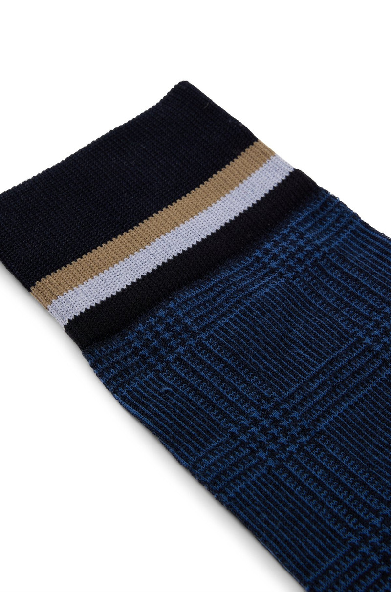 BOSS REGULAR-LENGTH CHECKED SOCKS IN MERCERIZED STRETCH COTTON outlook