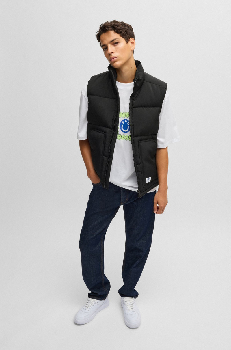 HUGO WATER-REPELLENT GILET WITH BLUE LOGO LABEL outlook
