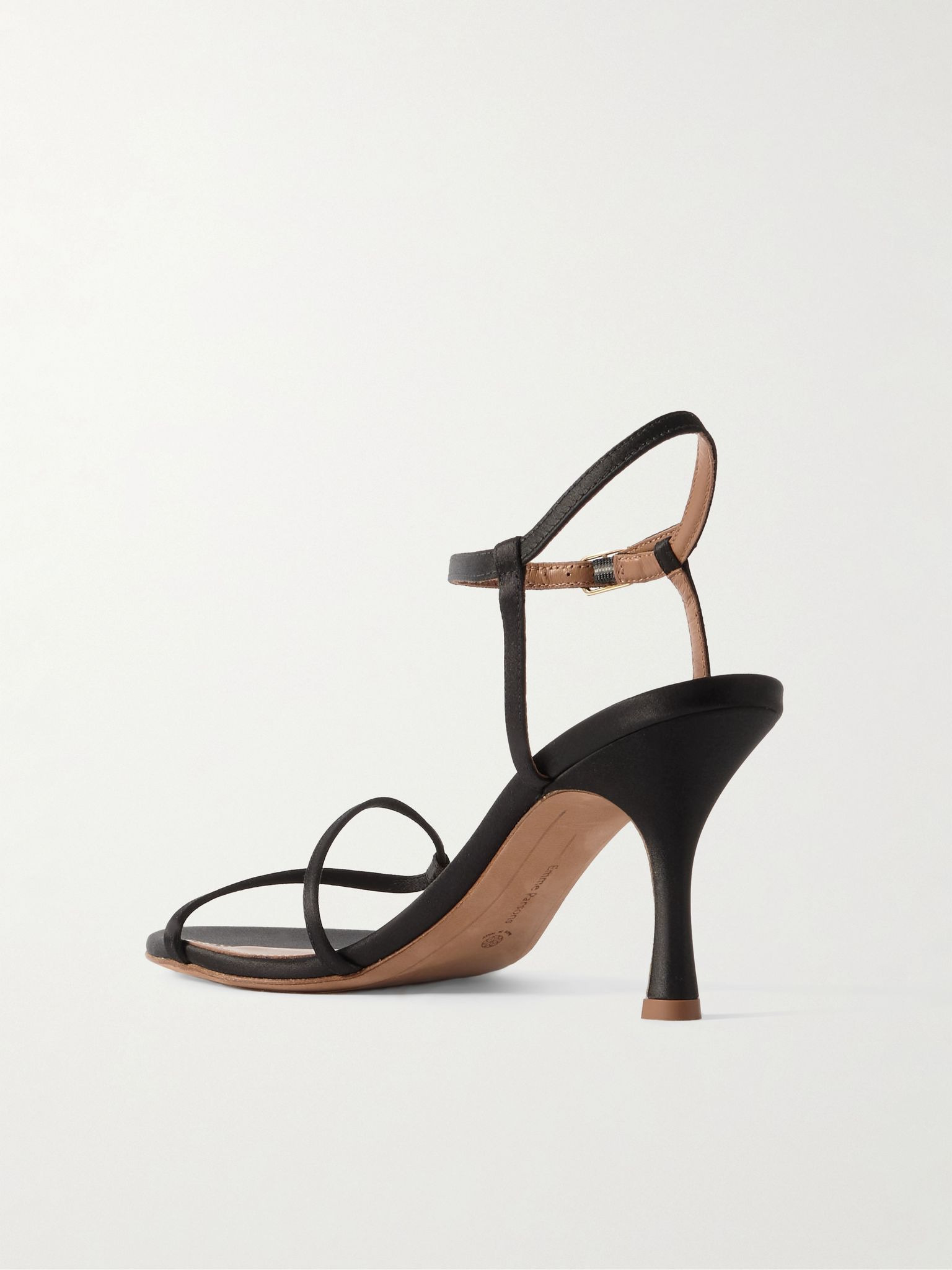 Loop satin sandals Black - 3