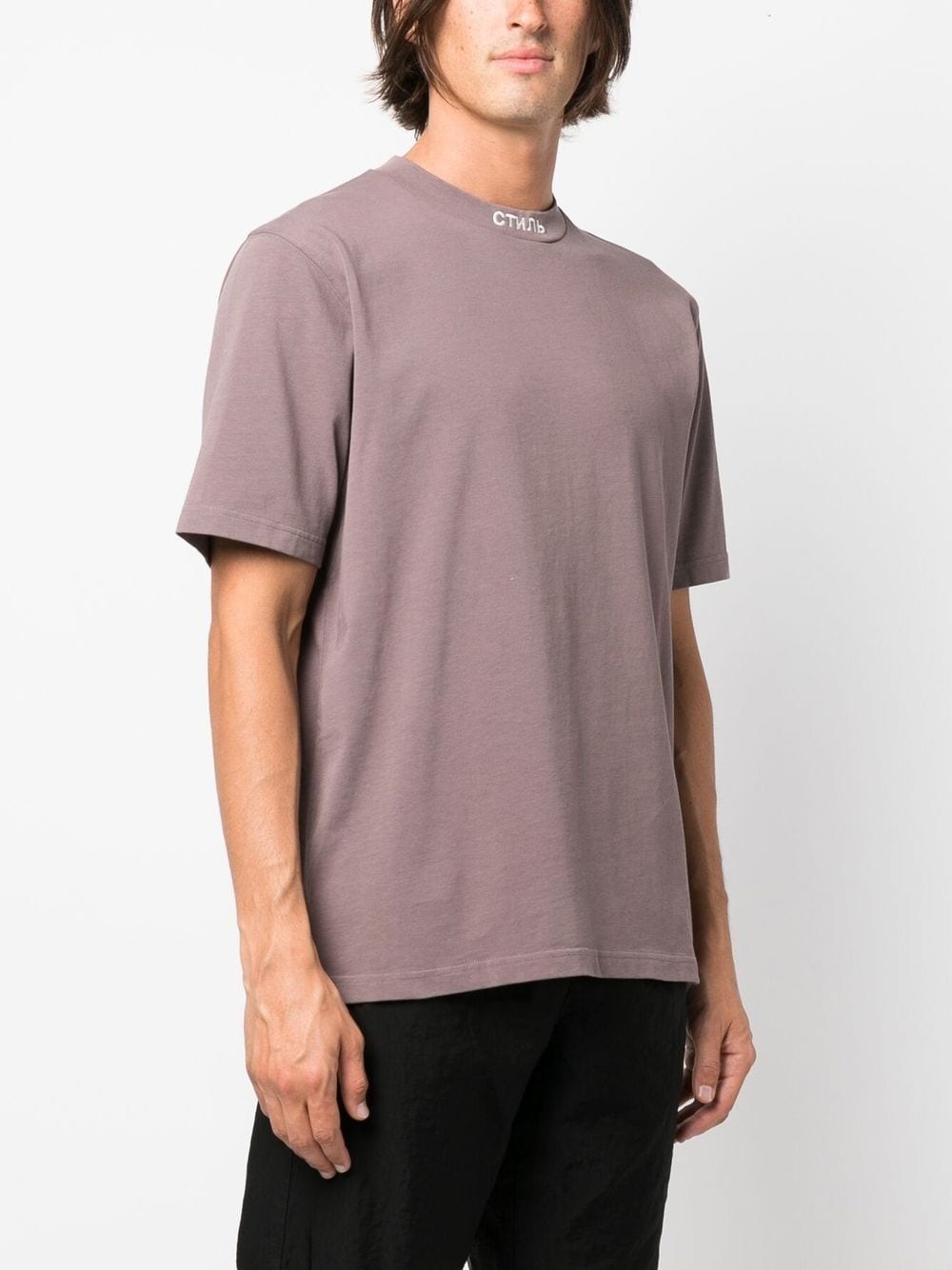 embroidered-logo crew neck T-shirt - 3