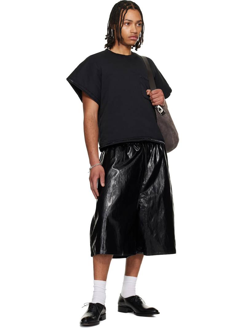 LU'U DAN Black Wadded Pocket T-shirt outlook