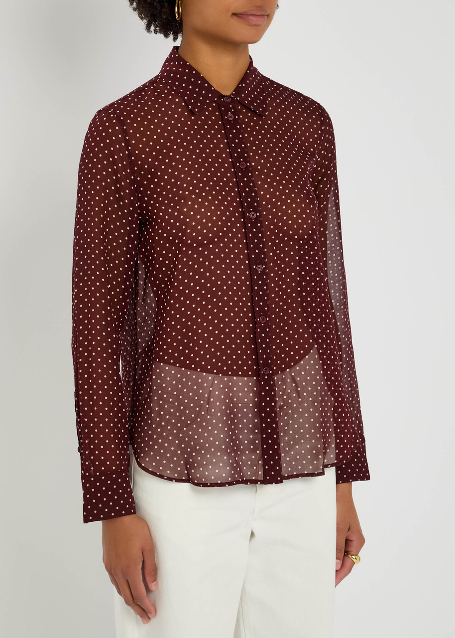Nili Lotan Gaia Polka dot Silk-chiffon Shirt - 2