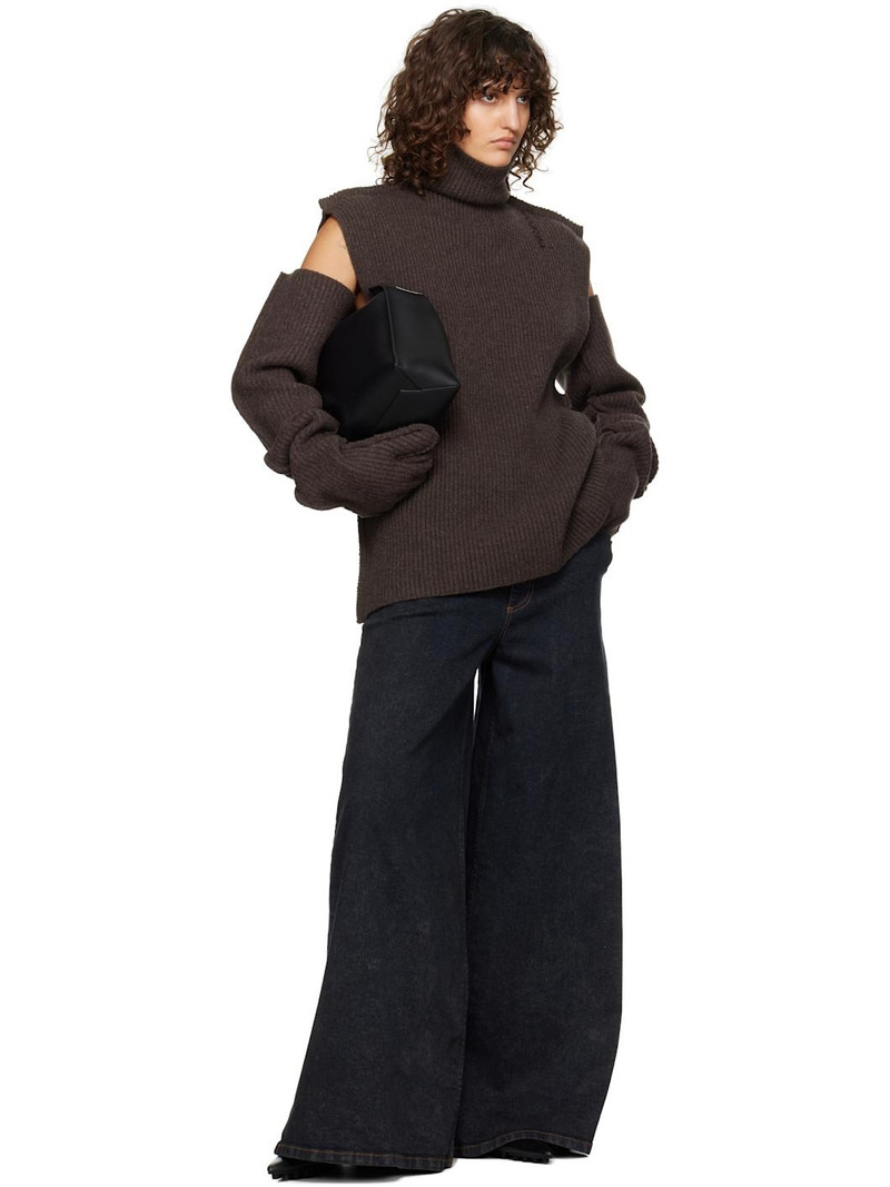 Marni Brown Ribbed Wool Turtleneck outlook