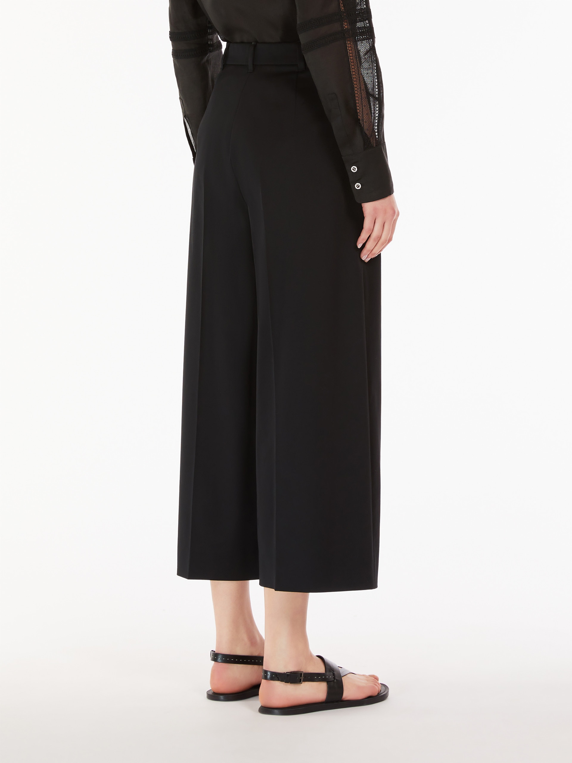 Cropped stretch cotton trousers - 4